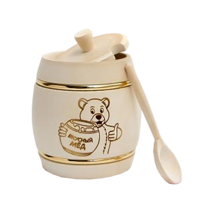 Бочонок с обручами и ложкой